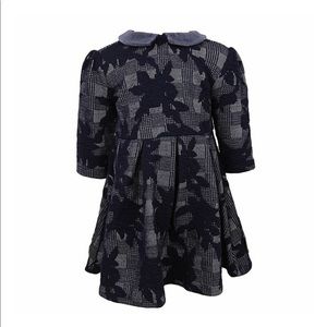 JANIE AND JACK NAVY AND GRAY DRESS